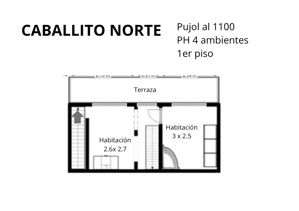 PH 4 ambientes, primer piso al frente con balcon y terraza. Entrada independiente - Caballito Norte - 5
