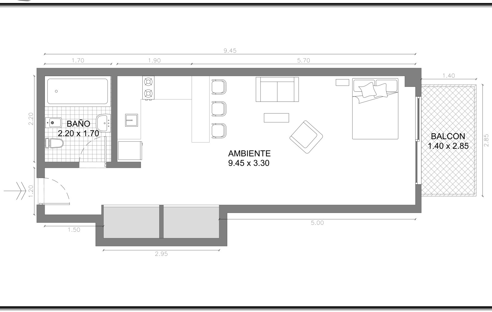VENTA. MONOAMBIENTE. LUMINOSO. AMENITIES. PILETA. SUM. VILLA URQUIZA. — foto 3