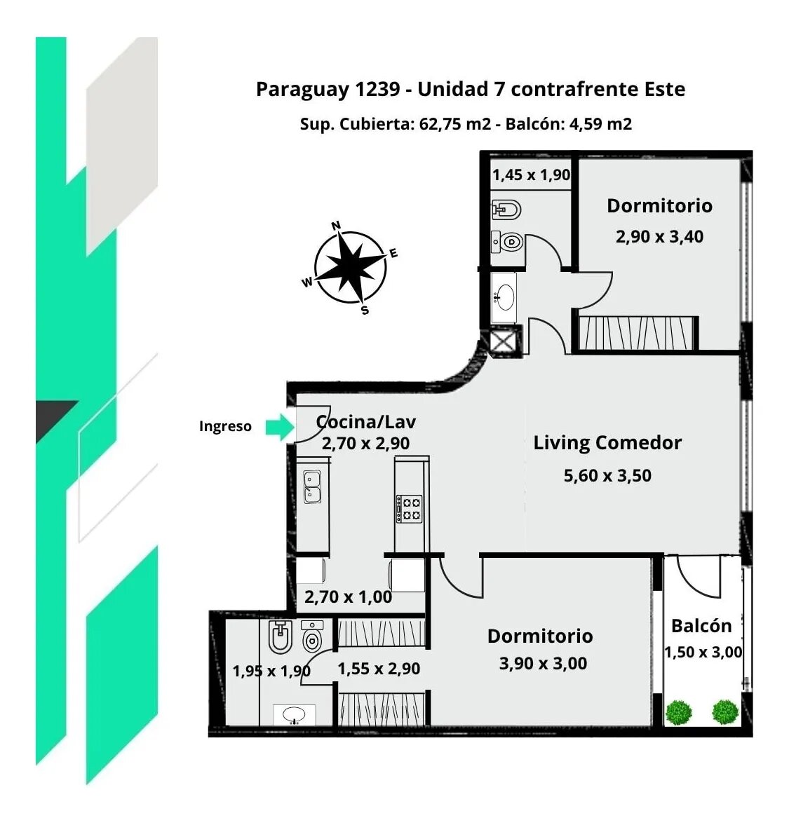 Venta Departamento 2 Dormitorios Centro — foto 2