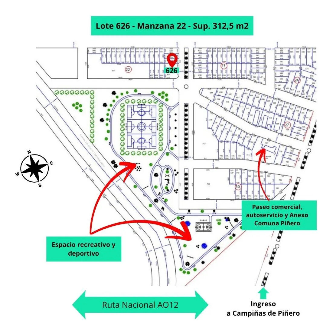 Venta Terreno / Lote Campiñas De Piñero - 13
